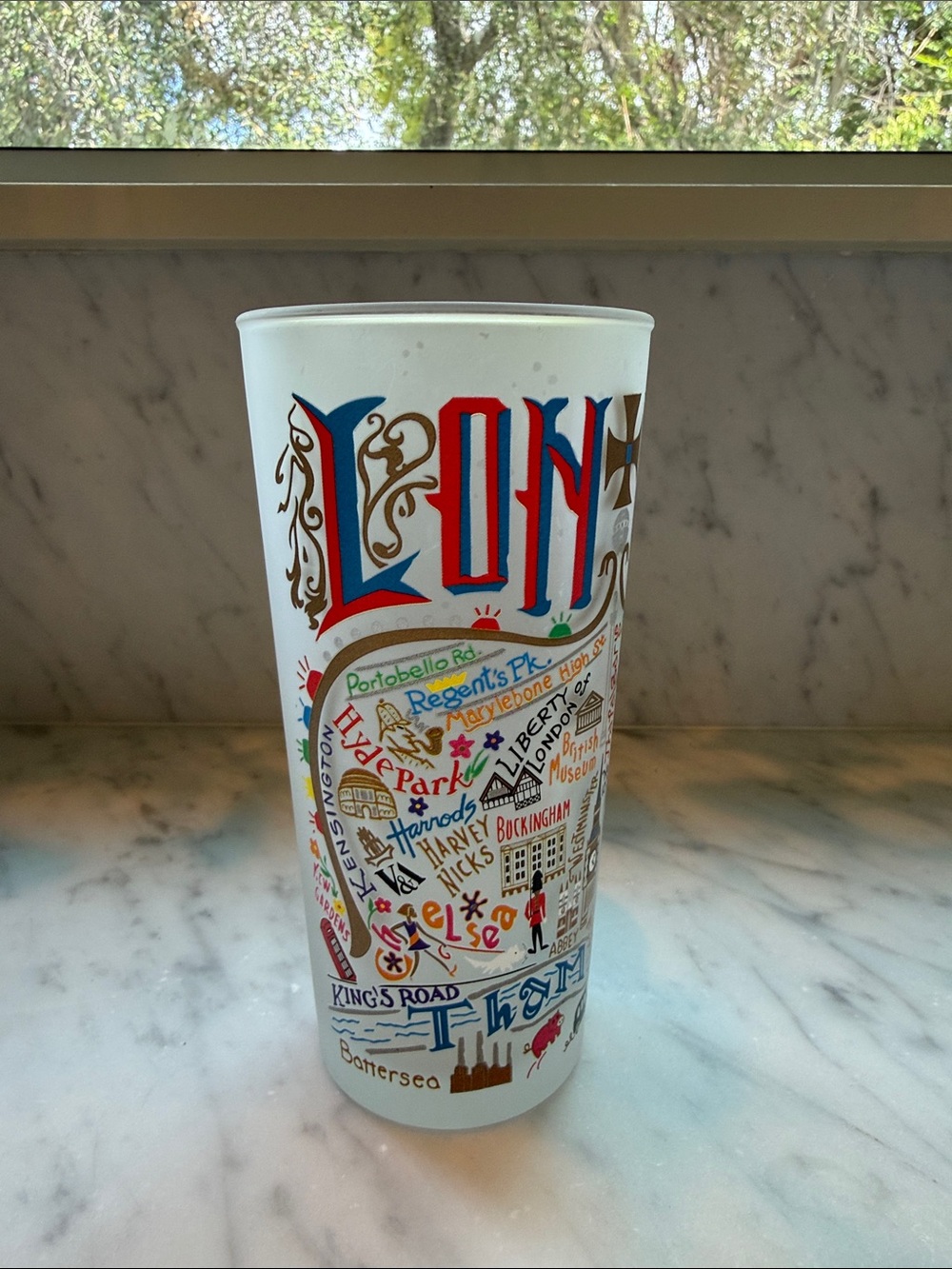CatStudio London Map Decorative Drinking Glass